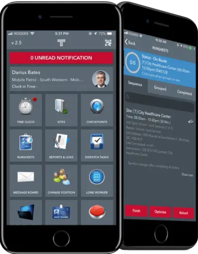 Tracktik mobile application for security guards
